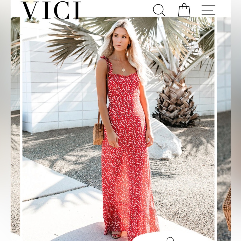 NWOT VICI maxi my fair lady ruffle dress Medium